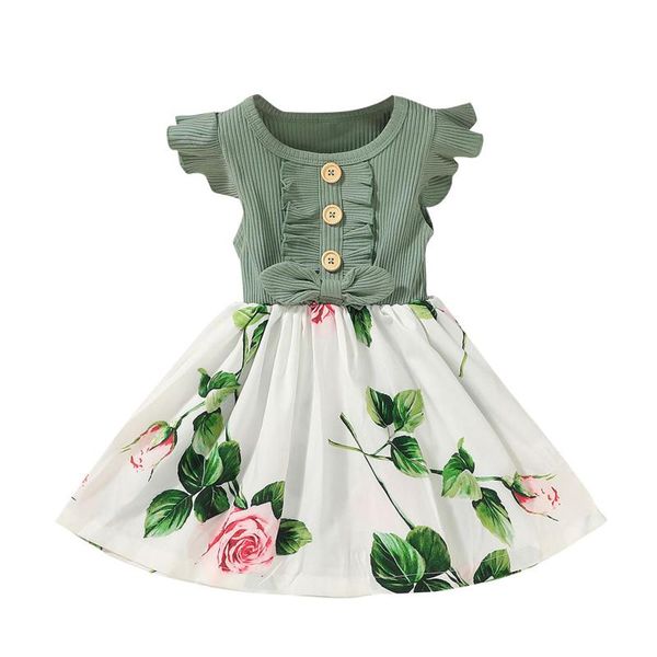 girl's dresses toddler baby girls ribbed floral dress kids summer sleeve bow party princess children clothes 1 2 3 4 5 years, Red;yellow
girl's dresses toddler baby girls ribbed floral dress kids summer sleeve bow party princess children clothes 1 2 3 4 5 years, Red;yellow