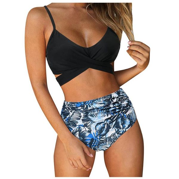 women's swimwear fanuerg women criss cross high waisted bikini swimsuit push up string floral printed 2 piece bathing suits beach wear, White;black
women's swimwear fanuerg women criss cross high waisted bikini swimsuit push up string floral printed 2 piece bathing suits beach wear, White;black
