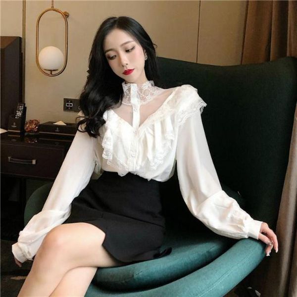 women's blouses & shirts 2021 women and clothing fashion blusas femininas crochet blouse lace shirt clothes, White
women's blouses & shirts 2021 women and clothing fashion blusas femininas crochet blouse lace shirt clothes, White