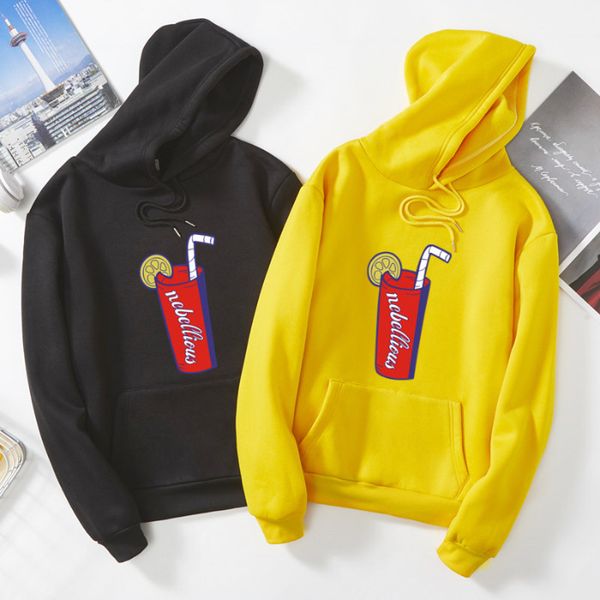 new beverage printed hoodie women's autumn and winter style with fleece and thick student korean version loose round neck hooded long s, Black
new beverage printed hoodie women's autumn and winter style with fleece and thick student korean version loose round neck hooded long s, Black