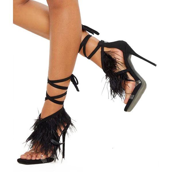 slippers black feather sandals for women transparent tape thin high heels ladies with lace-up zipper dance shoes 85oi
slippers black feather sandals for women transparent tape thin high heels ladies with lace-up zipper dance shoes 85oi
