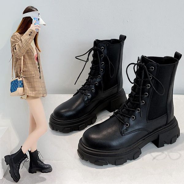 boots winter women ankle leather waterproof female platform fashion chunky heel motorcycle chaussures femme, Black
boots winter women ankle leather waterproof female platform fashion chunky heel motorcycle chaussures femme, Black