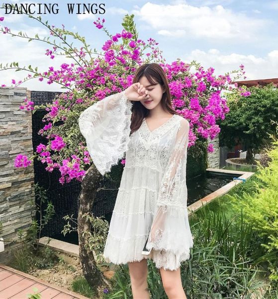 casual dresses women lace v neck solid flare long sleeve loose short mini dress boho holiday beach vestidos white, Black;gray
casual dresses women lace v neck solid flare long sleeve loose short mini dress boho holiday beach vestidos white, Black;gray