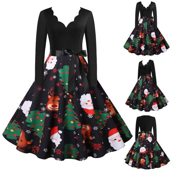 casual dresses kerst black big swing print christmas dress women winter long sleeve v neck year party vestito da donna, Black;gray
casual dresses kerst black big swing print christmas dress women winter long sleeve v neck year party vestito da donna, Black;gray