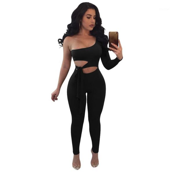 one shoulder cut out jumpsuits bandage lace up bodycon overalls club body backless black blue rompers women jumpsuit, Black;white
one shoulder cut out jumpsuits bandage lace up bodycon overalls club body backless black blue rompers women jumpsuit, Black;white