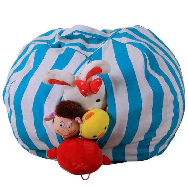clothing & wardrobe storage bean bag stuffed animal chair kids toys stuff sit zip canvas children plush toy organizer large capacity