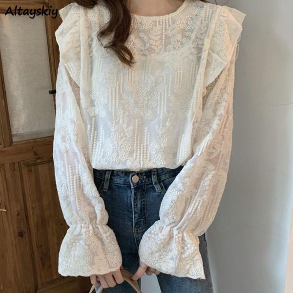women's blouses & shirts women blouse elegant romantic embroidery spring tender long sleeve white all-match pure office street leisure
women's blouses & shirts women blouse elegant romantic embroidery spring tender long sleeve white all-match pure office street leisure