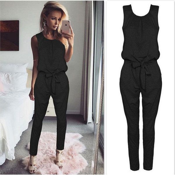 women's jumpsuits & rompers summer womens jumpsuit ladies casual elegant sleeveless long trousers plus size s -xl, Black;white
women's jumpsuits & rompers summer womens jumpsuit ladies casual elegant sleeveless long trousers plus size s -xl, Black;white