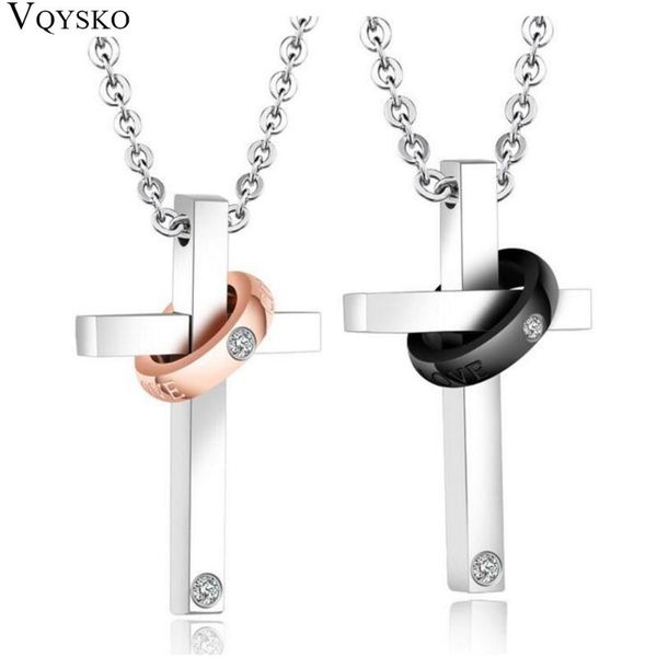 pendant necklaces trendy crsytal round couple necklace with cross for women men gold/black stainless steel jewelry gift, Silver
pendant necklaces trendy crsytal round couple necklace with cross for women men gold/black stainless steel jewelry gift, Silver