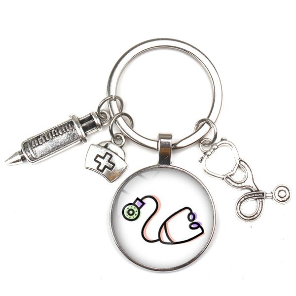 new fashion personalizeds nurse medical syringe stethoscope image keychain glass cabochon and glass dome key ring pendant gift, Silver
new fashion personalizeds nurse medical syringe stethoscope image keychain glass cabochon and glass dome key ring pendant gift, Silver