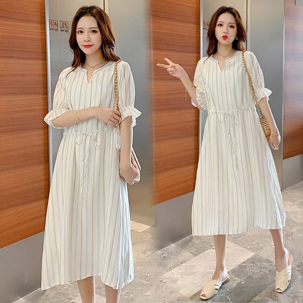 022# maternity clothes summer stripe short sleeves easy matching loose stylish dress pregnant women mom dresses, White
022# maternity clothes summer stripe short sleeves easy matching loose stylish dress pregnant women mom dresses, White