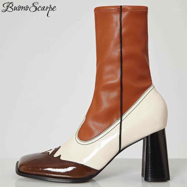 boots buono scarpe retro women ankle genuine leather high heel shoes patchwork elastic socks for 20211, Black
boots buono scarpe retro women ankle genuine leather high heel shoes patchwork elastic socks for 20211, Black