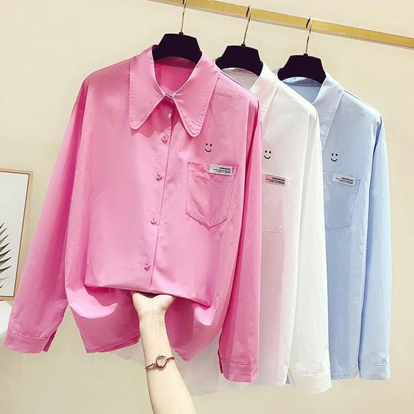 women's blouses & shirts women elegant long sleeve shirt pockets ladies spring preppy style loose blouse 2021 fashion femme, White
women's blouses & shirts women elegant long sleeve shirt pockets ladies spring preppy style loose blouse 2021 fashion femme, White