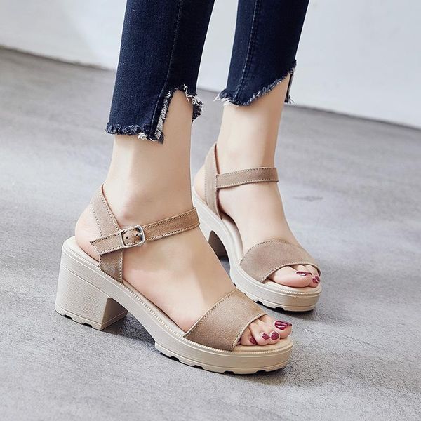 sandals fashion women 2021 summer open toe cow suede thick heel buckle casual high shoes zapatillas mujer, Black
sandals fashion women 2021 summer open toe cow suede thick heel buckle casual high shoes zapatillas mujer, Black