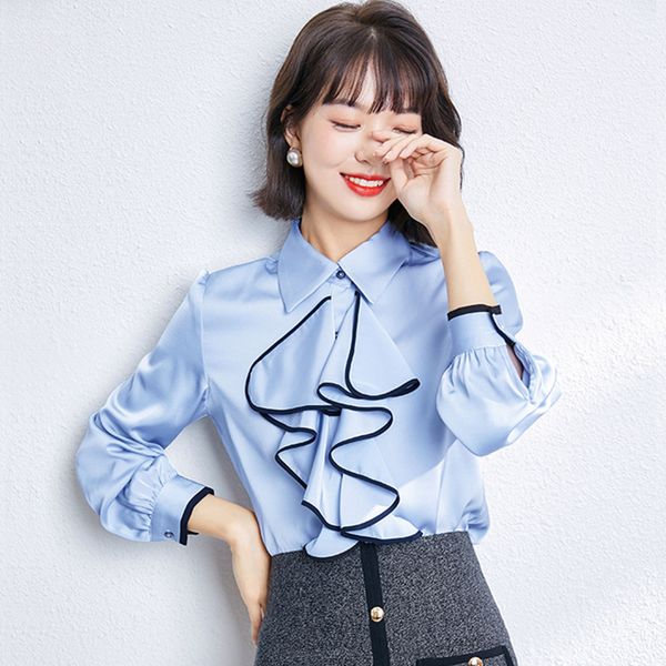 korean silk women blouses woman satin shirt office lady vintage shirts bow plus size ruffles blouse 210427, White
korean silk women blouses woman satin shirt office lady vintage shirts bow plus size ruffles blouse 210427, White