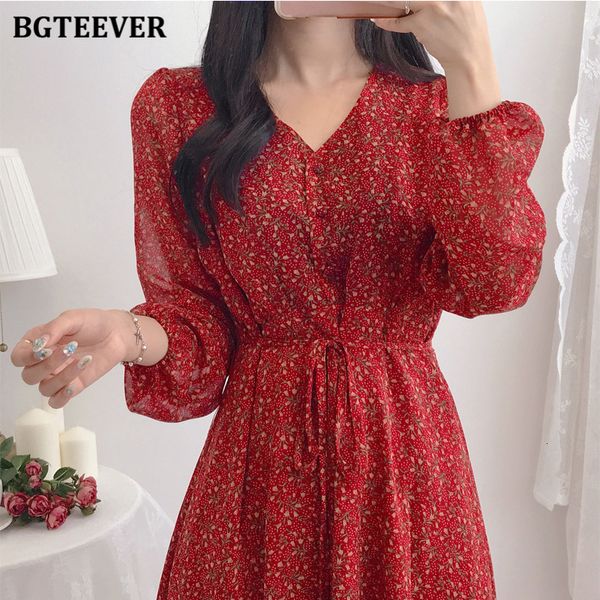 dresses summer floral print chiffon women full sleeve female a-line dress single-breasted lace-up vestidos femme 3tv9, Black;gray 
dresses summer floral print chiffon women full sleeve female a-line dress single-breasted lace-up vestidos femme 3tv9, Black;gray