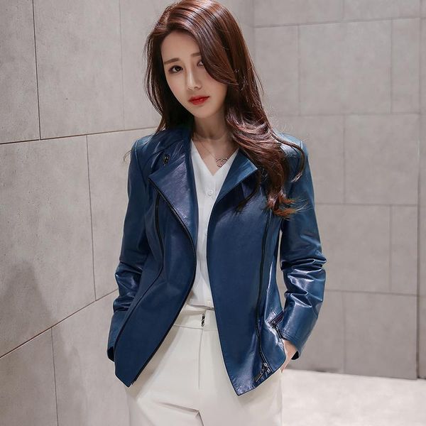 women's leather & faux korean style jacket women slim short real sheepskin coat autumn clothing streetwear chaquetas para mujer wpy3856, Black
women's leather & faux korean style jacket women slim short real sheepskin coat autumn clothing streetwear chaquetas para mujer wpy3856, Black