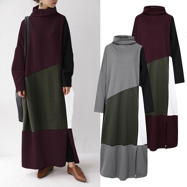 dresses stylish patchwork sweatshirt dress women's turtleneck vestidos casual long sleeve split maxi pullovers oversized robe, Black;gray
dresses stylish patchwork sweatshirt dress women's turtleneck vestidos casual long sleeve split maxi pullovers oversized robe, Black;gray