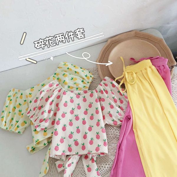 girls' suit summer children's sweet one shoulder baby shirt two piece wide leg pants, White
girls' suit summer children's sweet one shoulder baby shirt two piece wide leg pants, White