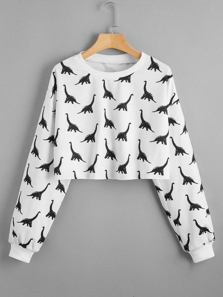 dinosaur print crop pullover m3wh#, White;black
dinosaur print crop pullover m3wh#, White;black