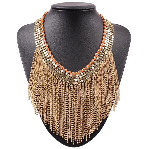 fashion choker bib collar metal chain tassel necklace for ladies pendant chunky luxury statement jewelry women necklaces, Silver
fashion choker bib collar metal chain tassel necklace for ladies pendant chunky luxury statement jewelry women necklaces, Silver