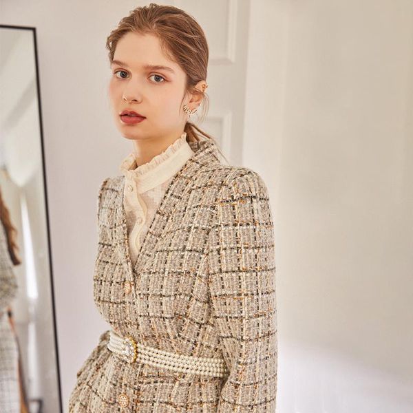 women's jackets french small incense ladies wind pattern tweed blouse spring and autumn slim dress-style two-wear jacket, Black;brown
women's jackets french small incense ladies wind pattern tweed blouse spring and autumn slim dress-style two-wear jacket, Black;brown