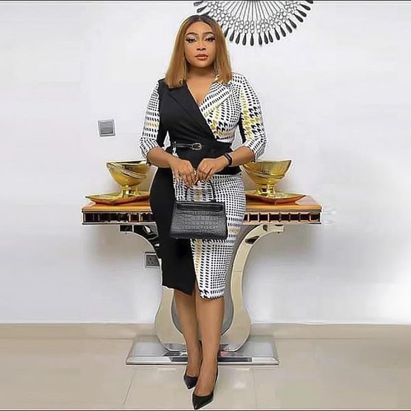 casual dresses 2021 celebrity temperament v-neck splicing / color matching thousand bird lattice slim waist bag hip dress + belt, Black;gray
casual dresses 2021 celebrity temperament v-neck splicing / color matching thousand bird lattice slim waist bag hip dress + belt, Black;gray