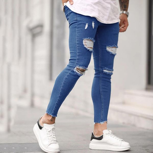 men's jeans mens ripped printed patch pants slim personalized stretch blue size s-3xl fafm
men's jeans mens ripped printed patch pants slim personalized stretch blue size s-3xl fafm