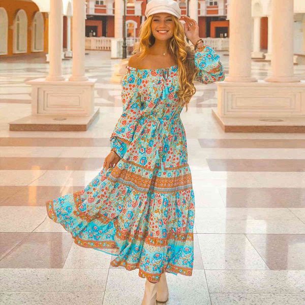 casual dresses off shoulder floral print dress high waist sleeve spring summer long boho beach female vestidos l9eb, Black;gray
casual dresses off shoulder floral print dress high waist sleeve spring summer long boho beach female vestidos l9eb, Black;gray