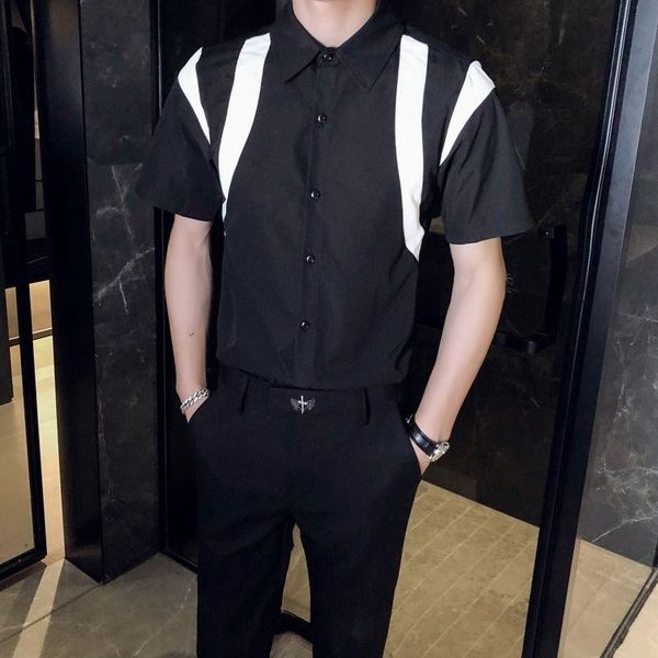 men's casual shirts camisas para hombre mens slim fit flower shirt men 2021 summer color contrast short sleeve dess, White;black
men's casual shirts camisas para hombre mens slim fit flower shirt men 2021 summer color contrast short sleeve dess, White;black