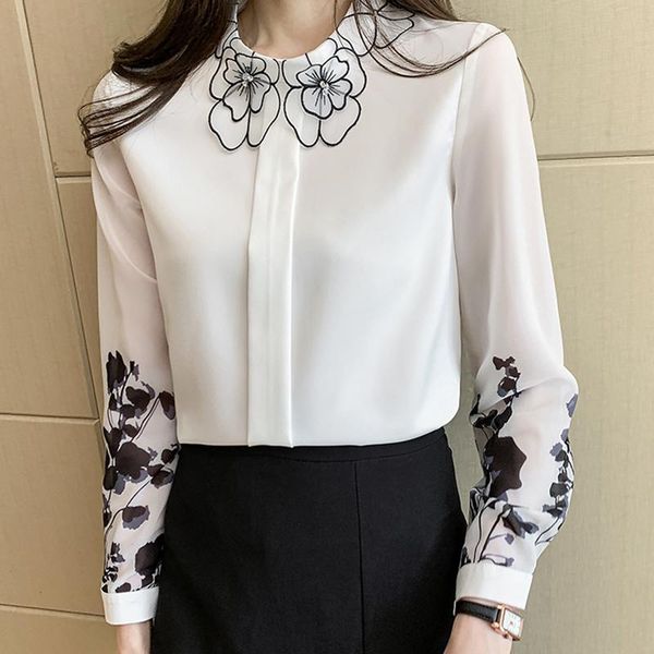women's blouses & shirts 2021 spring chiffon blouse lantern sleeve blusas mujer fashion floral printing v2311, White
women's blouses & shirts 2021 spring chiffon blouse lantern sleeve blusas mujer fashion floral printing v2311, White
