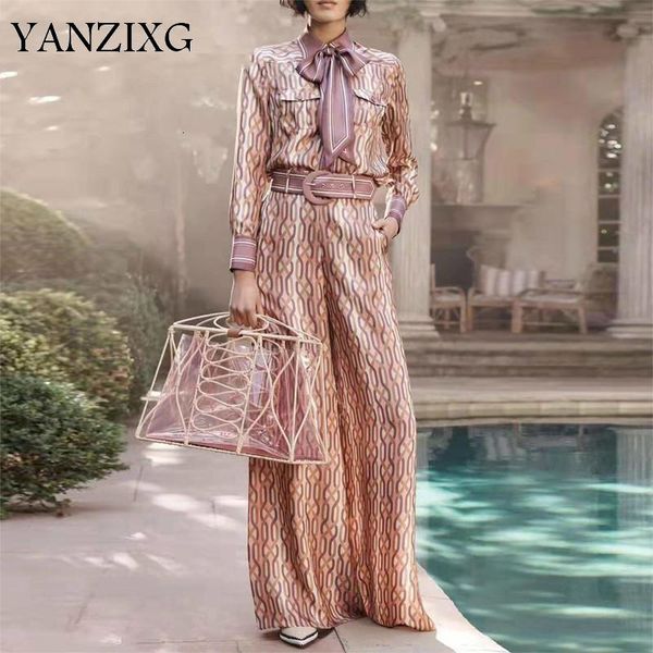 two piece dress print geometric matching sets female long sleeve shirt with belt high waist wide leg pants women's suit 2021 l983, White
two piece dress print geometric matching sets female long sleeve shirt with belt high waist wide leg pants women's suit 2021 l983, White