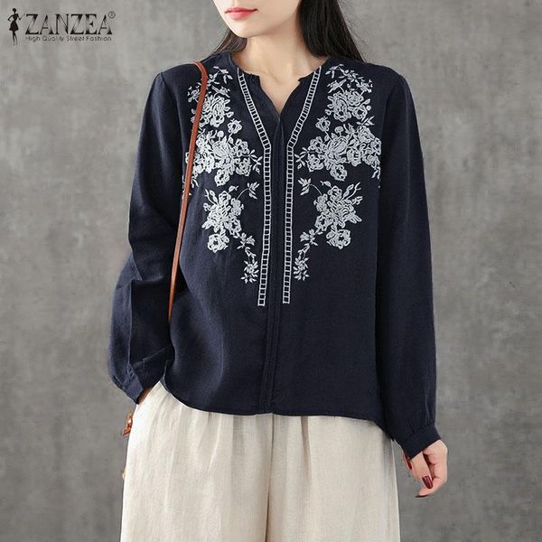 women's blouses & shirts vintage retro floral blouse women casual cotton linen long sleeve v-neck oversized spring blus feminina, White
women's blouses & shirts vintage retro floral blouse women casual cotton linen long sleeve v-neck oversized spring blus feminina, White