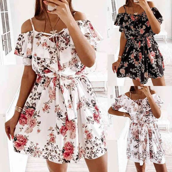 lucyever womens dress summer fashion elegant printed floral mini dresses woman off shoulder beach dress women plus size xxl 210521, Black;gray
lucyever womens dress summer fashion elegant printed floral mini dresses woman off shoulder beach dress women plus size xxl 210521, Black;gray