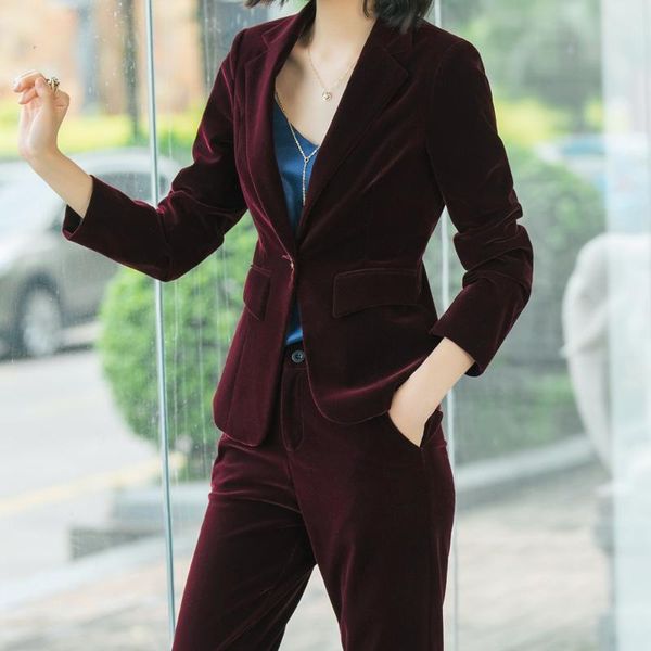 women's suits & blazers gold velvet pants blazer soft warm fabric trouser jacket blue wine black and pant office ladies work wear, White;black
women's suits & blazers gold velvet pants blazer soft warm fabric trouser jacket blue wine black and pant office ladies work wear, White;black