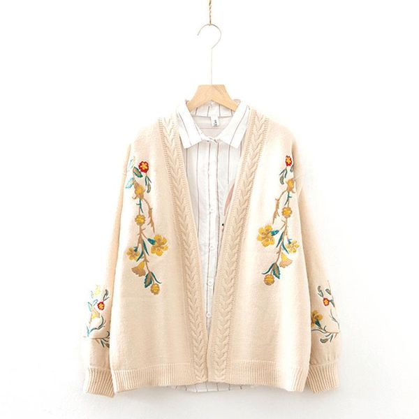 women's sweaters 2021 autumn winter women sweater cardigans cartoon embroidery poncho single breasted knit harajuku out top, White;black
women's sweaters 2021 autumn winter women sweater cardigans cartoon embroidery poncho single breasted knit harajuku out top, White;black