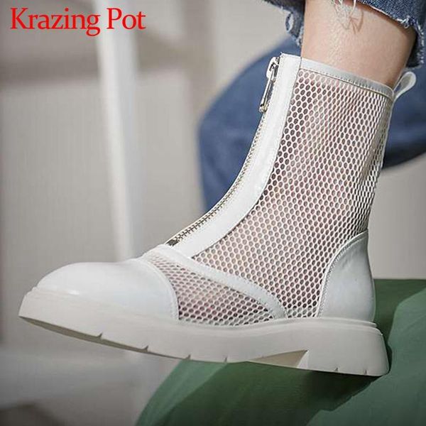 boots krazing pot cow leather air mesh round toe med heel korean street pretty girls summer daily wear classic women ankle l5f1, Black
boots krazing pot cow leather air mesh round toe med heel korean street pretty girls summer daily wear classic women ankle l5f1, Black
