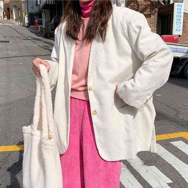 women's suits & blazers blazers winter notch collar single-breasted female suit jackets chic long-sleeve white corduroy blazer women ja, White;black
women's suits & blazers blazers winter notch collar single-breasted female suit jackets chic long-sleeve white corduroy blazer women ja, White;black