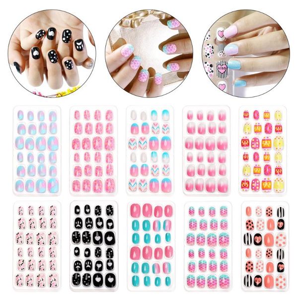 false nails 24pcs kids full cover press on self adhesive nail manicure tips candy color fake art for child, Red;gold
false nails 24pcs kids full cover press on self adhesive nail manicure tips candy color fake art for child, Red;gold