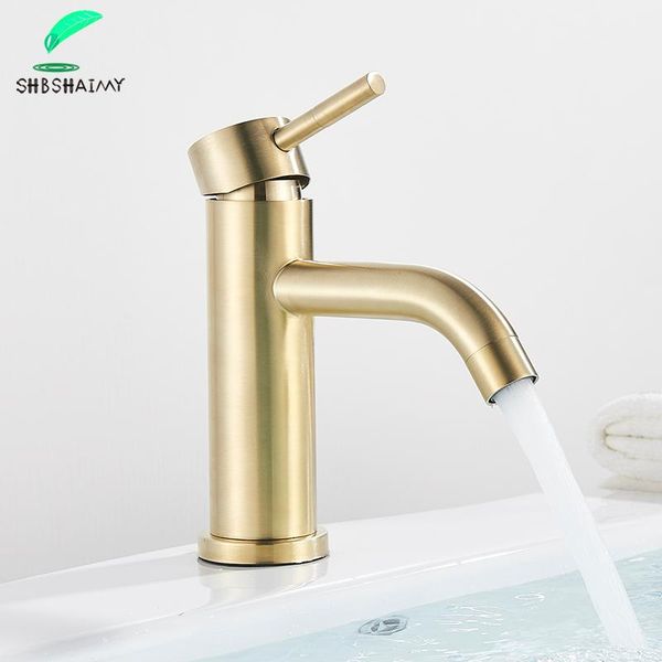 bathroom sink faucets shbshaimy brushed golden basin faucet brass body cold water washbasin mixer single handle long spout
bathroom sink faucets shbshaimy brushed golden basin faucet brass body cold water washbasin mixer single handle long spout