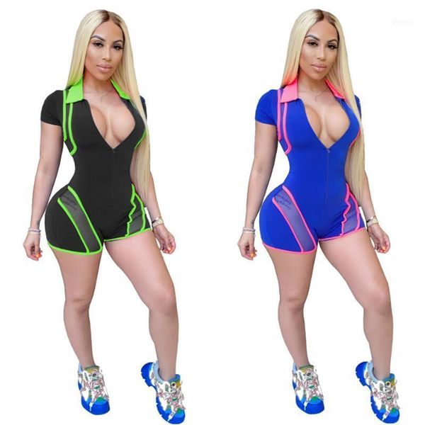 fashion jumpsuit mesh spliced slim short rompers turn-down collar sleeve zipper v neck playsuits bodysuit for women1, Black;white
fashion jumpsuit mesh spliced slim short rompers turn-down collar sleeve zipper v neck playsuits bodysuit for women1, Black;white