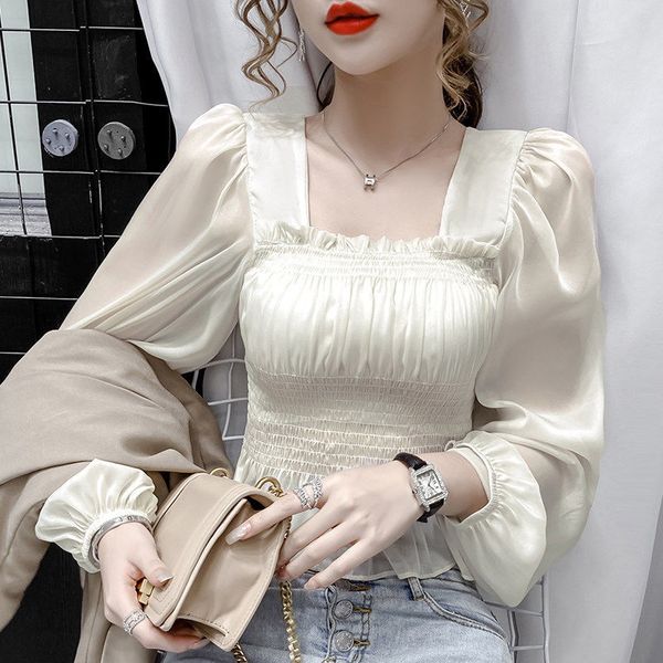 autumn 2021 new fashion elegant square collar long sleeve wooden ear long-sleeved white shirt women blouse p025
autumn 2021 new fashion elegant square collar long sleeve wooden ear long-sleeved white shirt women blouse p025