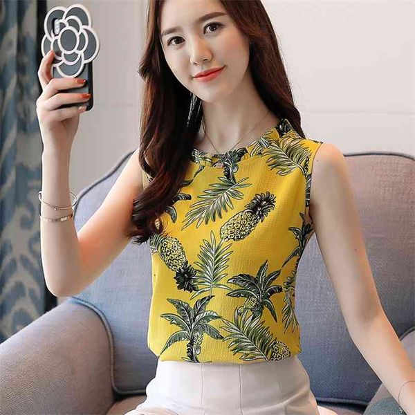 women blouses and shirts summer korean elegant sleeveless flower chiffon print shirt female plus size tank clothing 210507, White
women blouses and shirts summer korean elegant sleeveless flower chiffon print shirt female plus size tank clothing 210507, White
