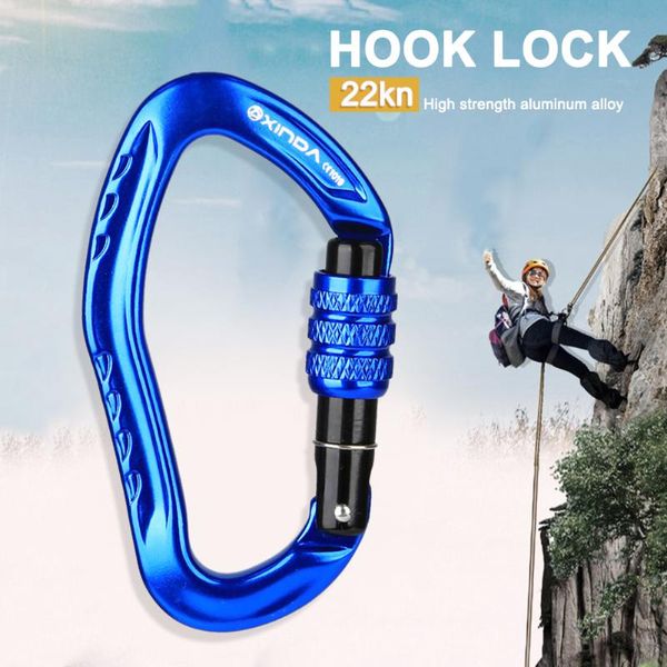 xinda 22kn outdoor climbing safety screw lock buckle mountaineering hook camping carabiner equipment cords, slings and webbing
xinda 22kn outdoor climbing safety screw lock buckle mountaineering hook camping carabiner equipment cords, slings and webbing