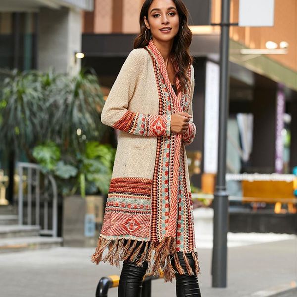 women's knits & tees boho long cardigan knitted sweaters for women jacquard winter coat with casual tassel pockets vintage ethnic warm, White
women's knits & tees boho long cardigan knitted sweaters for women jacquard winter coat with casual tassel pockets vintage ethnic warm, White