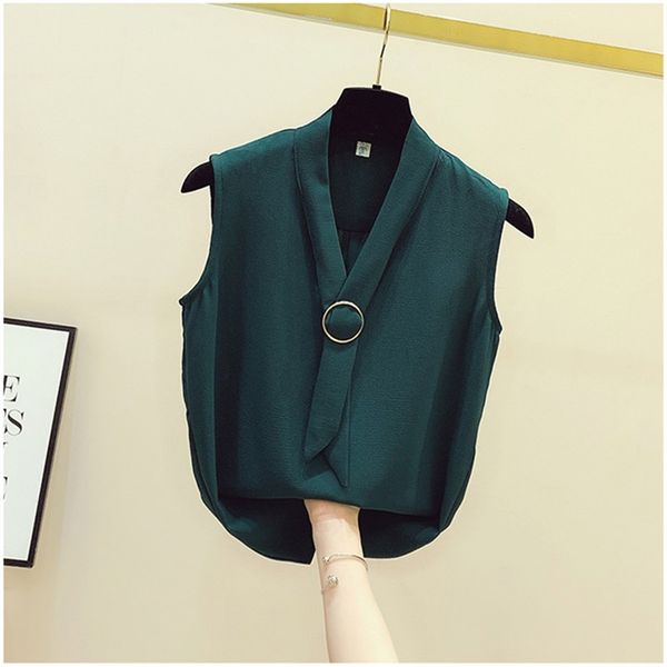 women v neck sleeveless shirt summer chiffon blouse shirts office ladies blouuse blusas a3245 210519, White
women v neck sleeveless shirt summer chiffon blouse shirts office ladies blouuse blusas a3245 210519, White