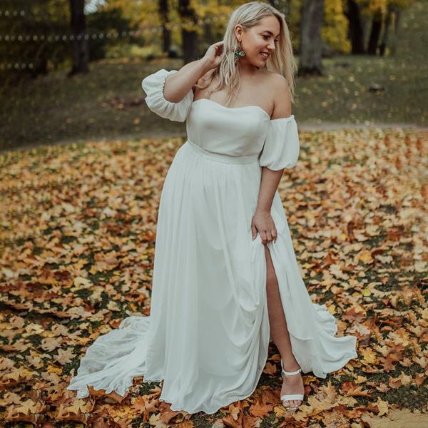other wedding dresses strapless chiffon high split dress simple custom made detachable sleeves plus size sweetheart rustic garden bridal gow, White
other wedding dresses strapless chiffon high split dress simple custom made detachable sleeves plus size sweetheart rustic garden bridal gow, White