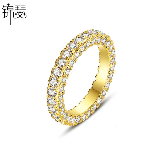925 sterling silverboutique zirconium diamond ring mu mini ins design single row fashion index finger simple zircon lady, Golden;silver