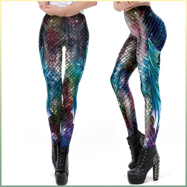Halloween variety of mermaid print pants stretch women's sports yoga peach hip tight, Black;white
Halloween variety of mermaid print pants stretch women's sports yoga peach hip tight, Black;white
