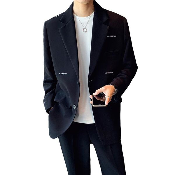 men's suits & blazers male suit coat man embroidery letter streetwear trendy fashion hip hop men loose casual dress jackets, White;black
men's suits & blazers male suit coat man embroidery letter streetwear trendy fashion hip hop men loose casual dress jackets, White;black